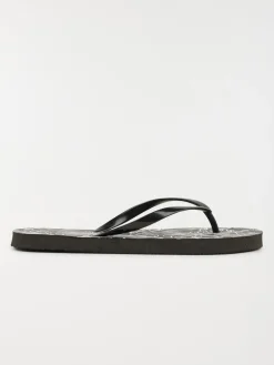 Tong imprimée noire femme (36-41)