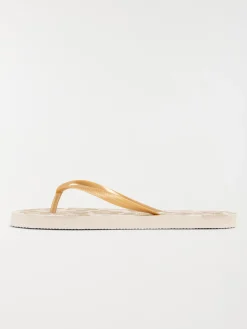 Tong motif fleur doré femme (36-41)
