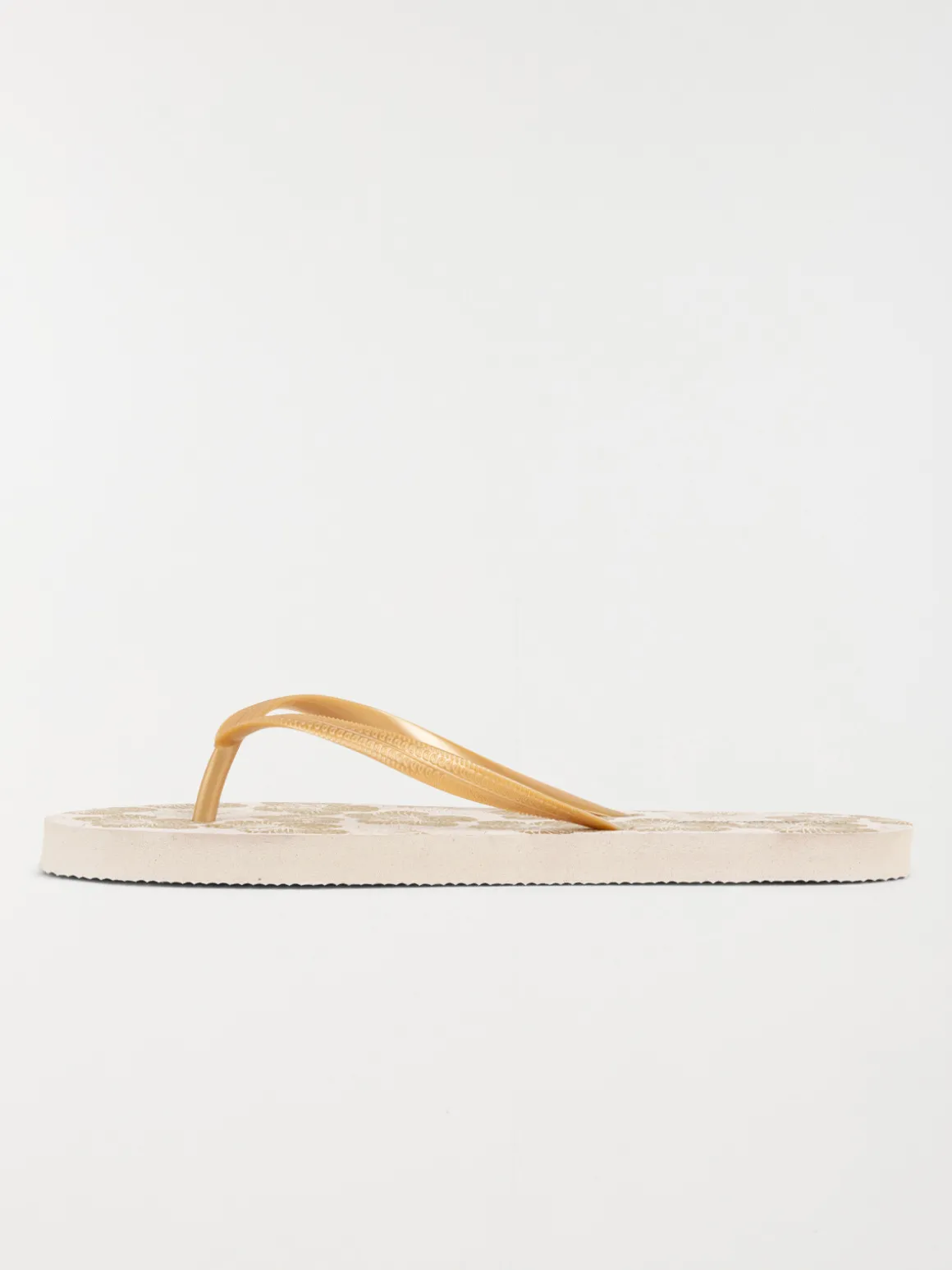 Tong motif fleur doré femme (36-41)