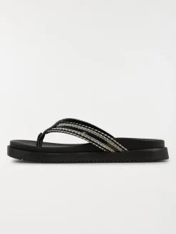 Tong strass coloris noir femme (36-41)
