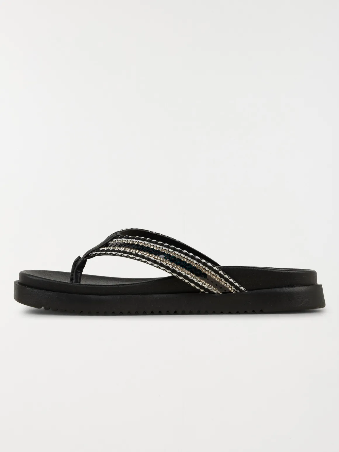 Tong strass coloris noir femme (36-41)