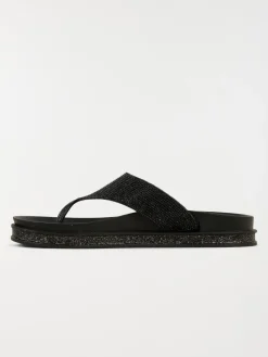 Tong strass coloris noir femme (36-41)