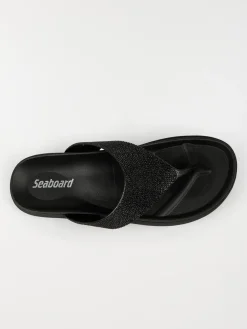 Tong strass coloris noir femme (36-41)
