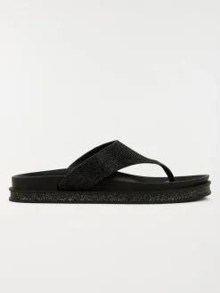 Tong strass coloris noir femme (36-41)