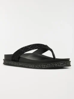 Tong strass coloris noir femme (36-41)