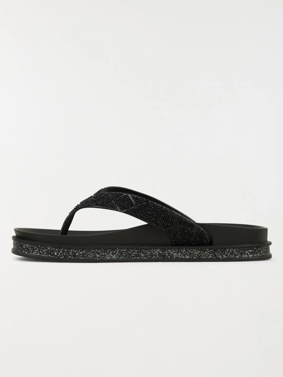 Tong strass coloris noir femme (36-41)