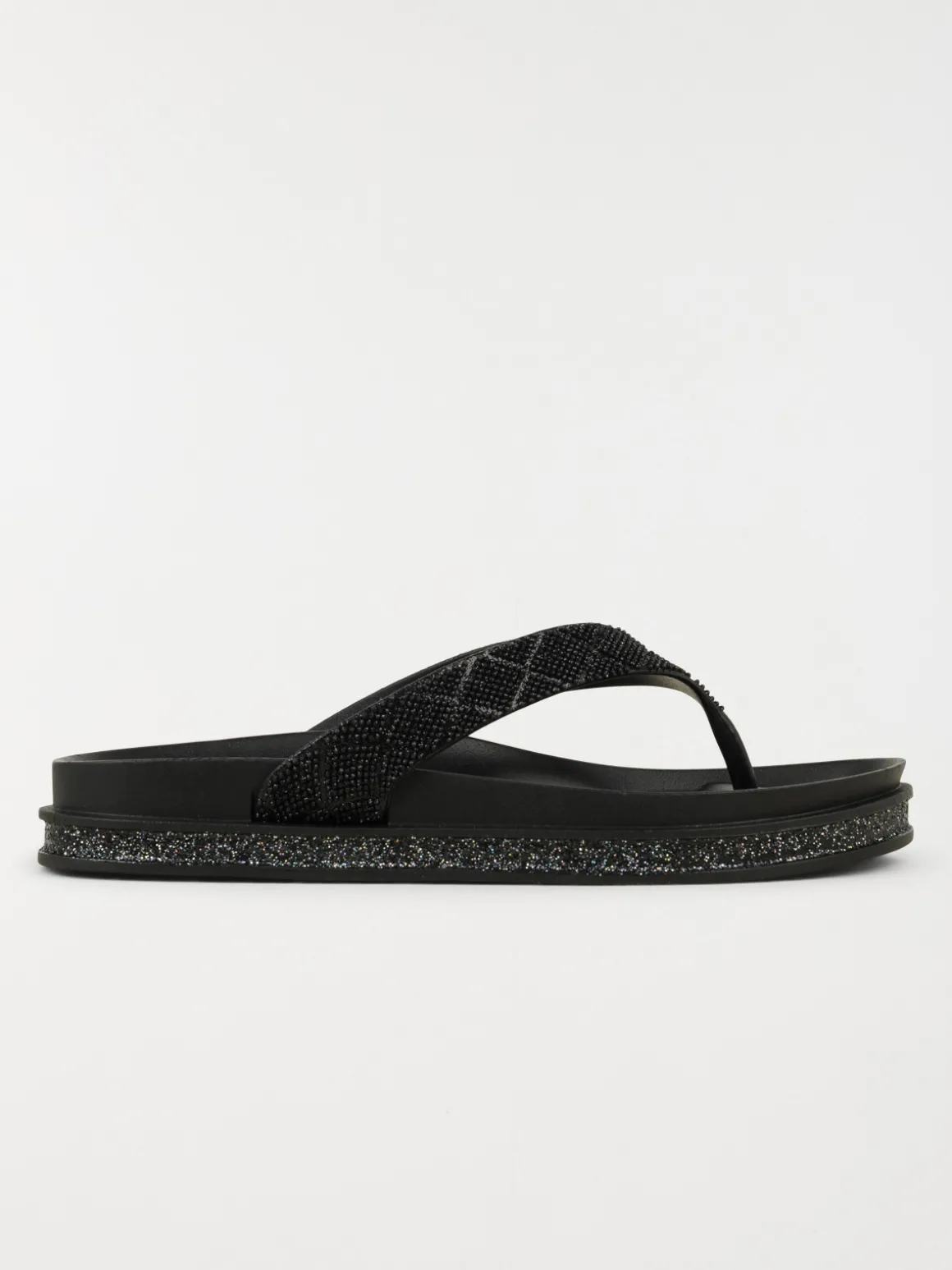 Tong strass coloris noir femme (36-41)