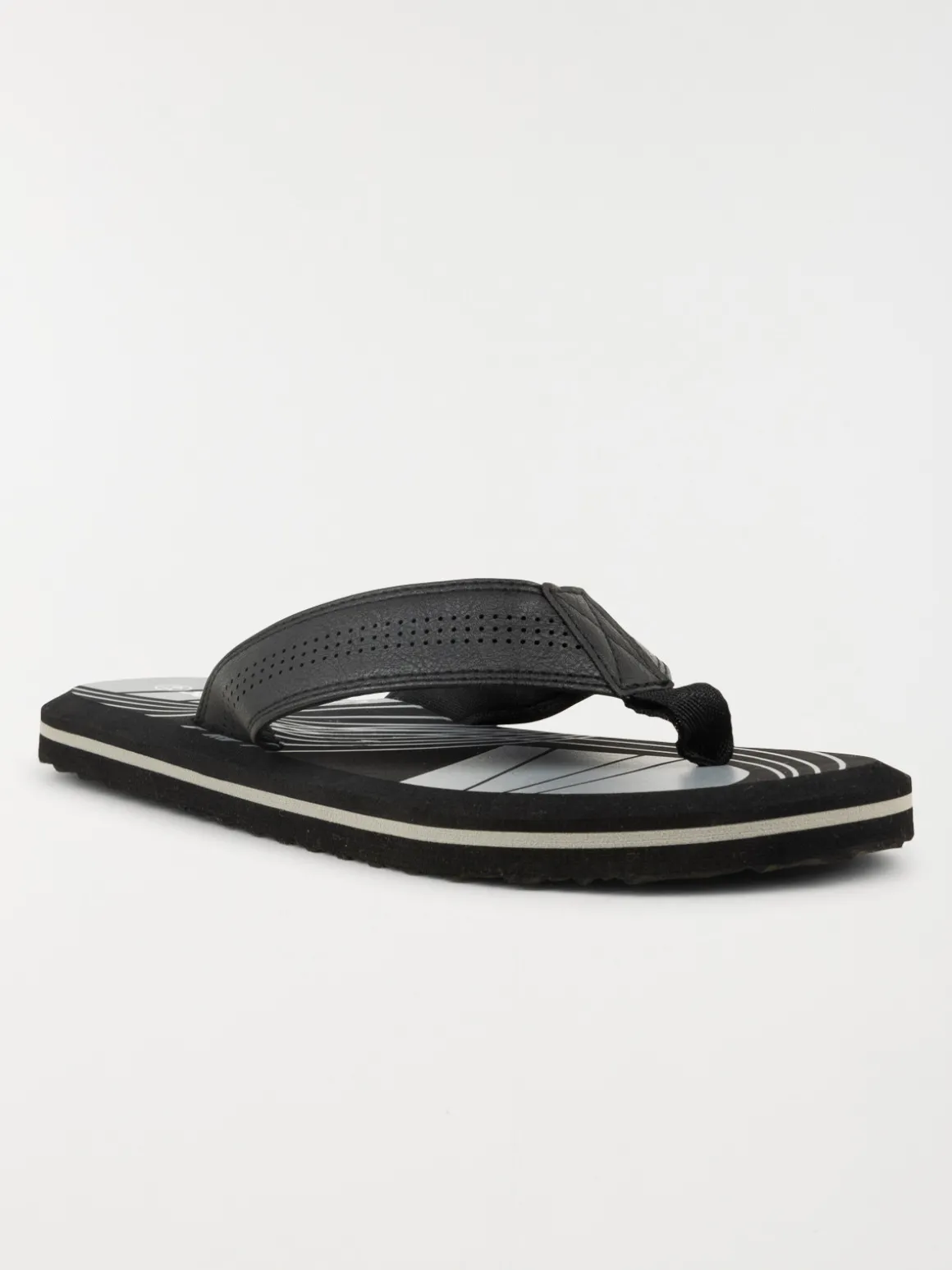 Tongs noires imprimées homme (40-45)
