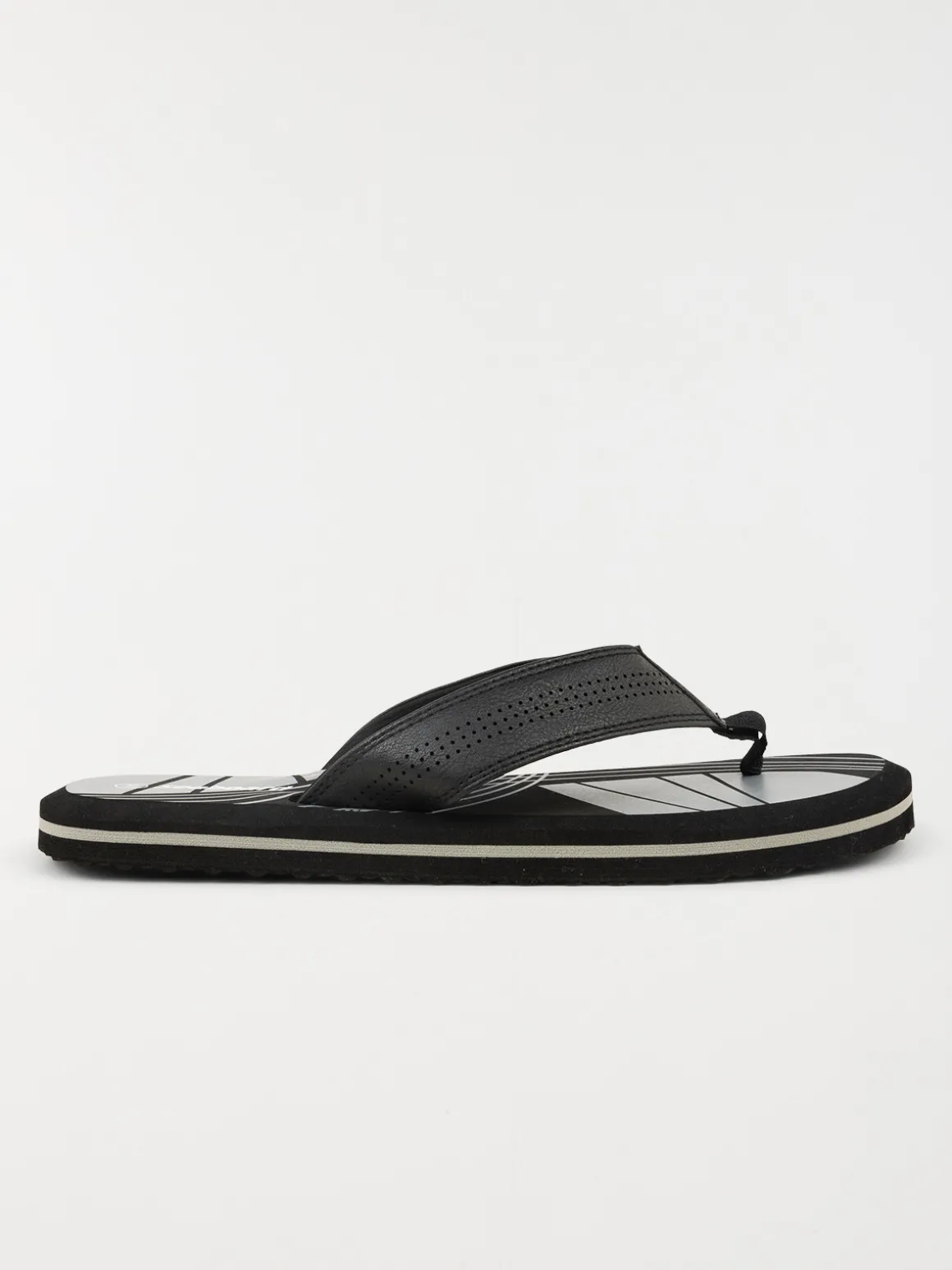 Tongs noires imprimées homme (40-45)