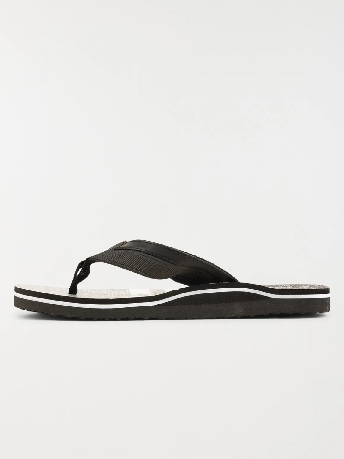 Tongs noires imprimées homme (41-46)