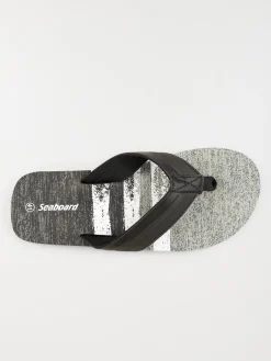 Tongs noires imprimées homme (41-46)