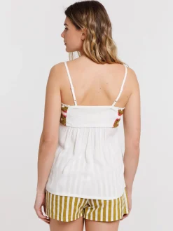 Top à bretelles macramé coloré femme