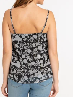 Top bretelle voile imprimé femme