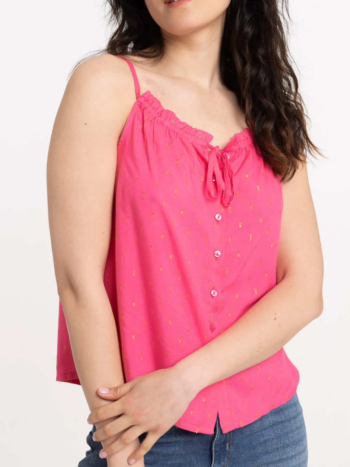 Top bretelles flamant rose femme