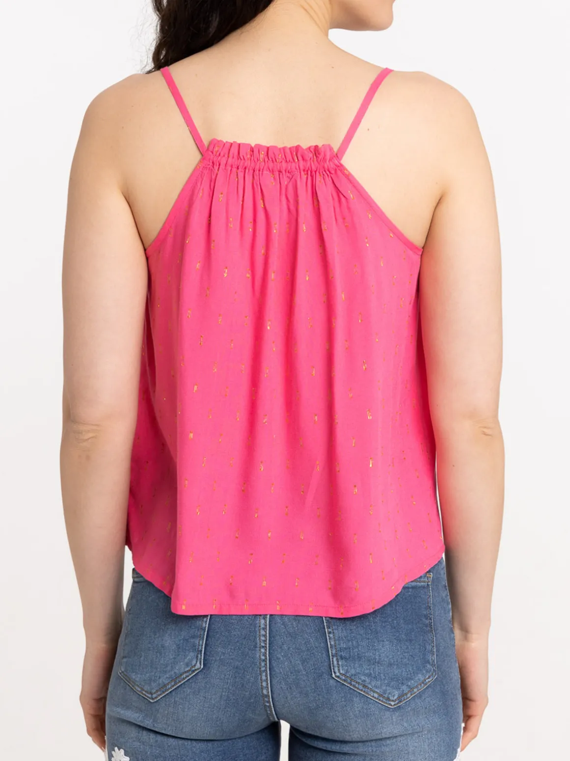 Top bretelles flamant rose femme