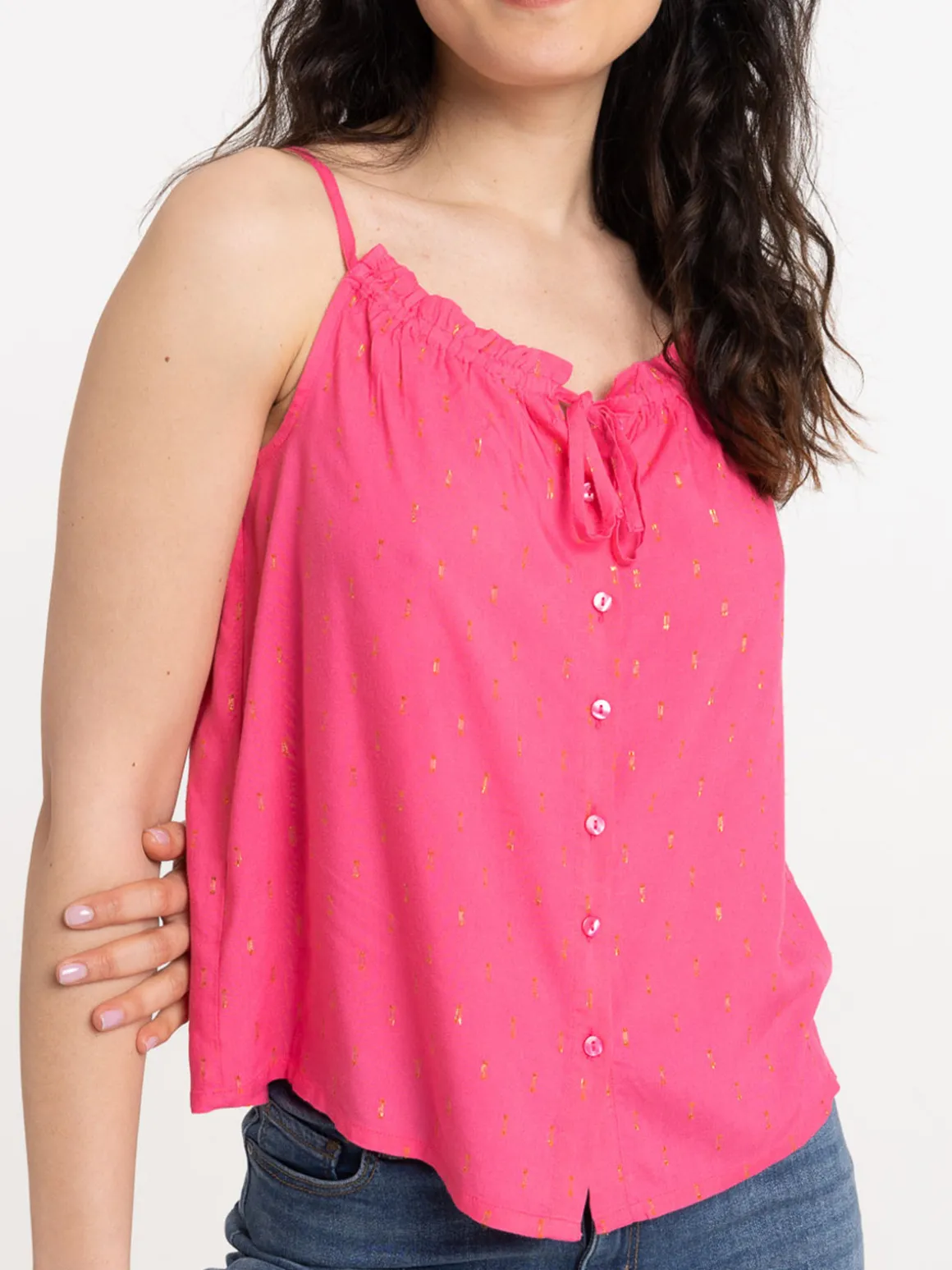 Top bretelles flamant rose femme