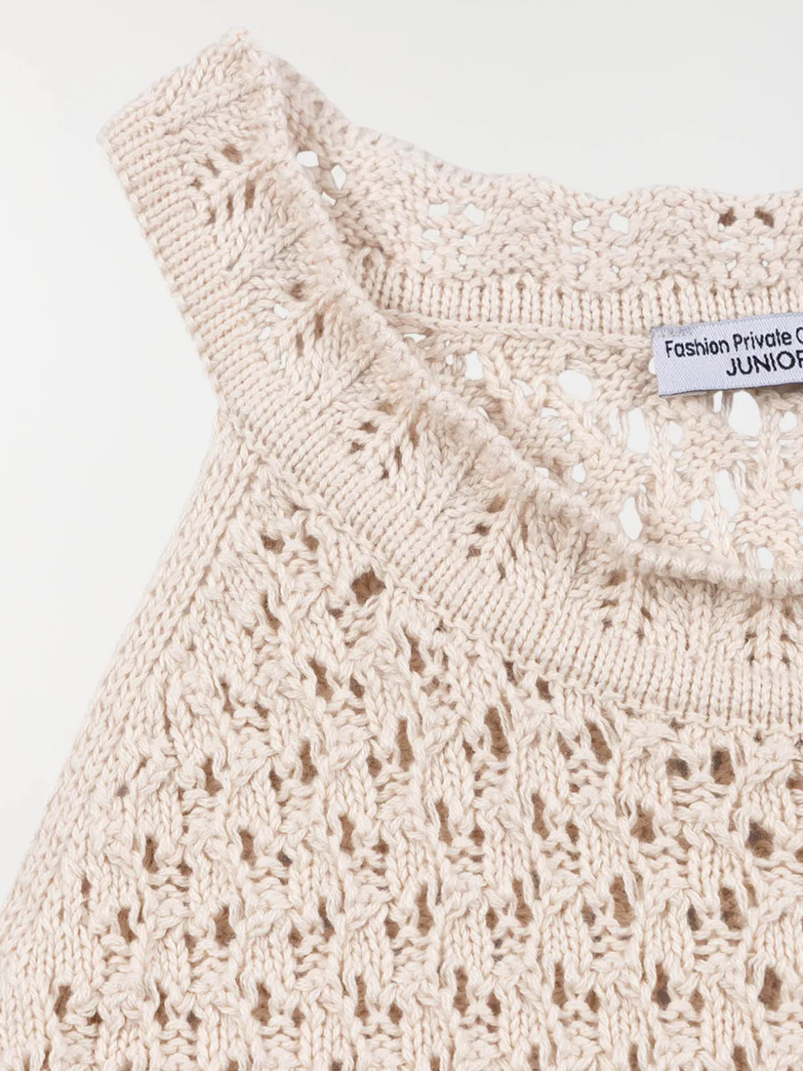 Top crochet crème grisée fille (XXS-M)