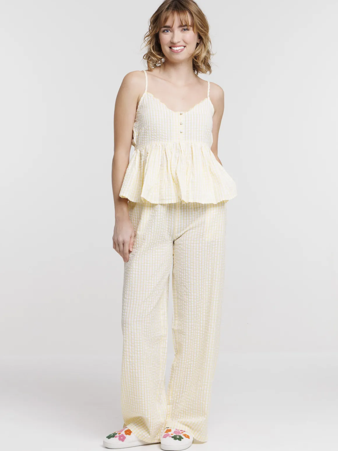 Top de nuit à bretelles vichy femme