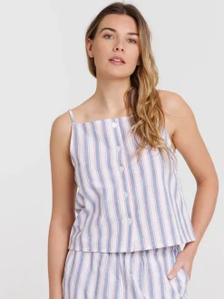 Top rayé bretelles femme
