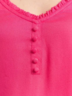 Top uni flamant rose femme