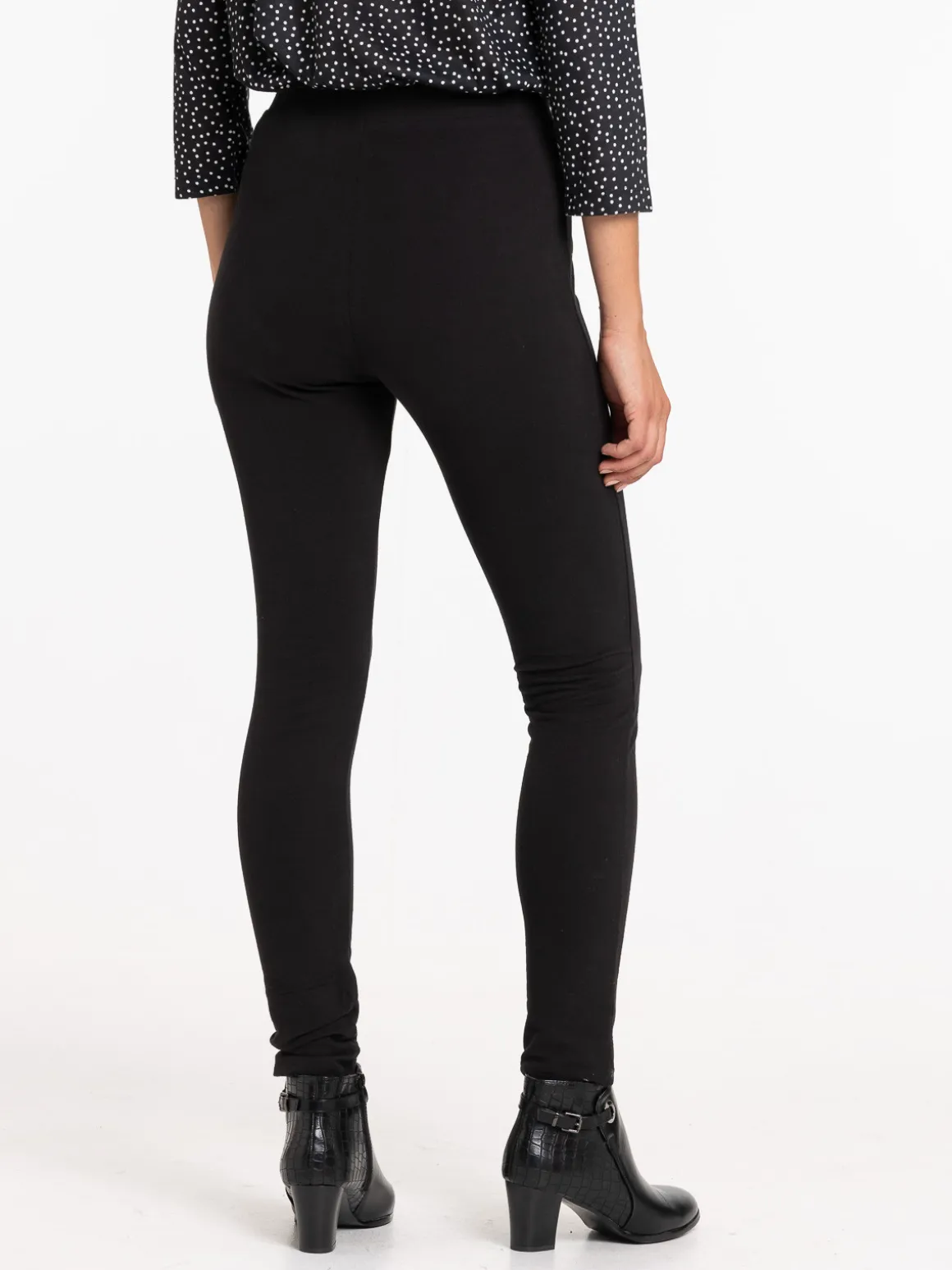 Tregging noir détails zippés femme