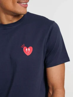 T-shirt 100% coton motif coeur homme