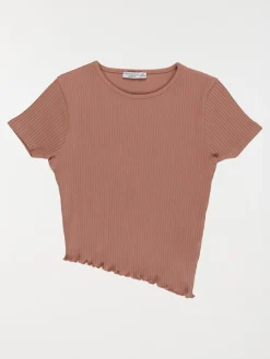 T-shirt asymétrique fille figue (XXS-M)