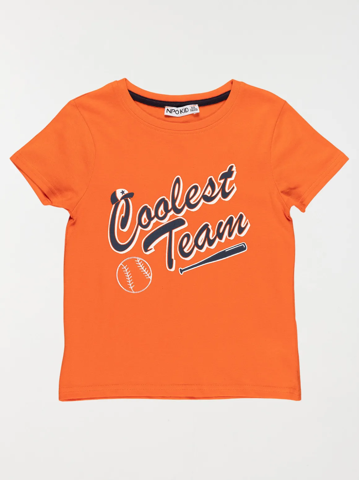T-shirt baseball orange garçon (3-8A)