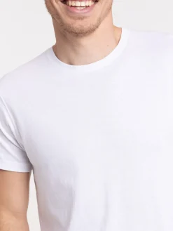 T-shirt basique col rond blanc homme