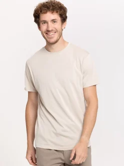 T-shirt basique col rond blond homme