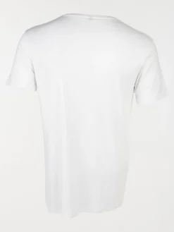 T-shirt blanc col V homme