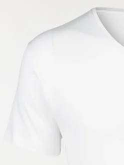 T-shirt blanc col V homme
