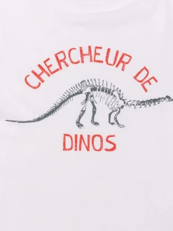 T-shirt blanc dinosaure garçon (3-8A)