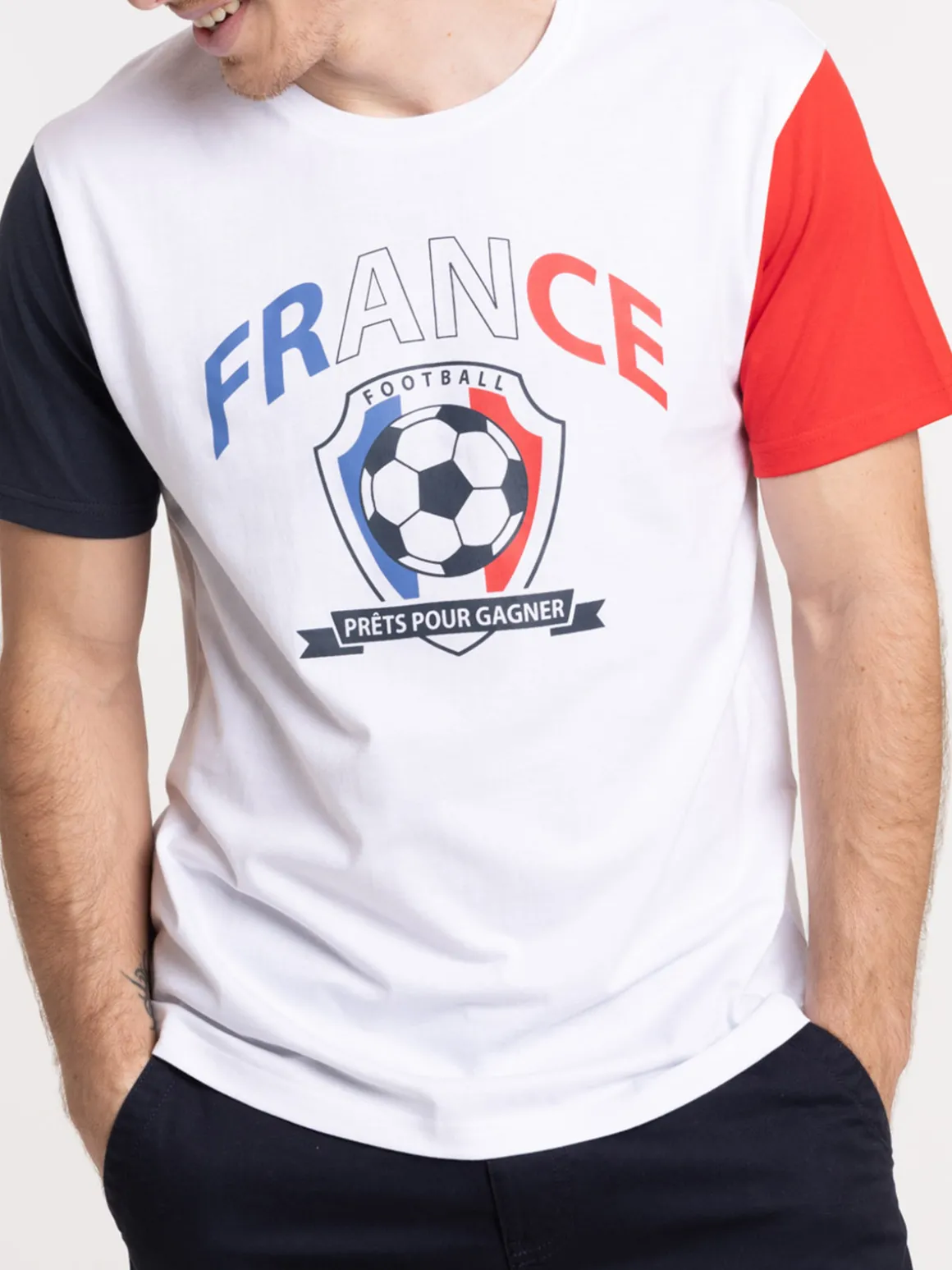 T-shirt blanc football homme