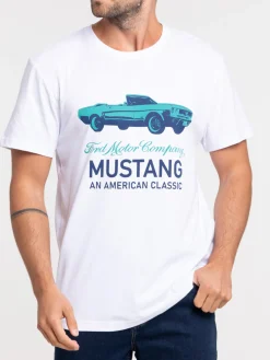 T-shirt blanc Ford Mustang homme