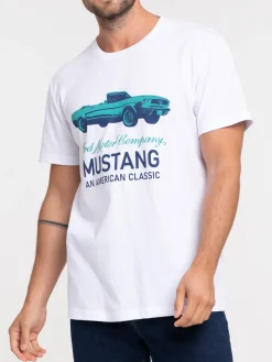 T-shirt blanc Ford Mustang homme