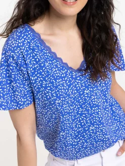 T-shirt bleu majorelle femme