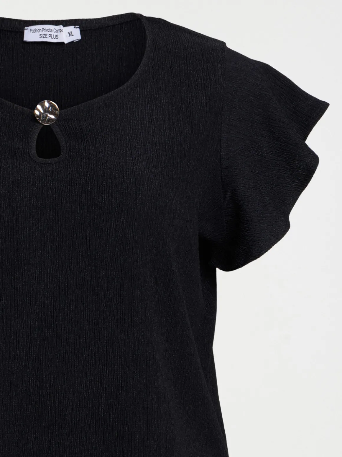 T-shirt bouton grande taille femme