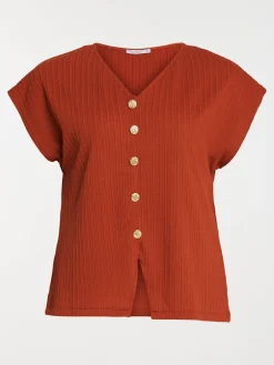 T-shirt boutons grande taille femme