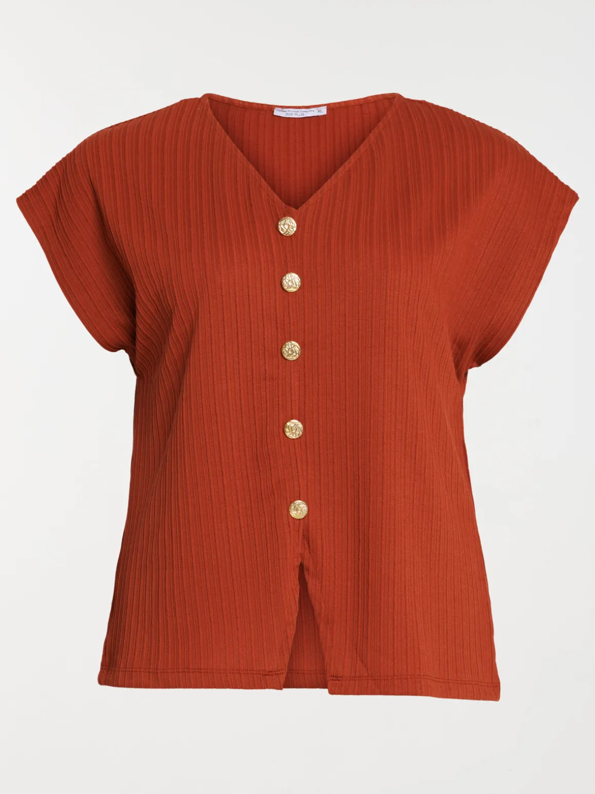 T-shirt boutons grande taille femme