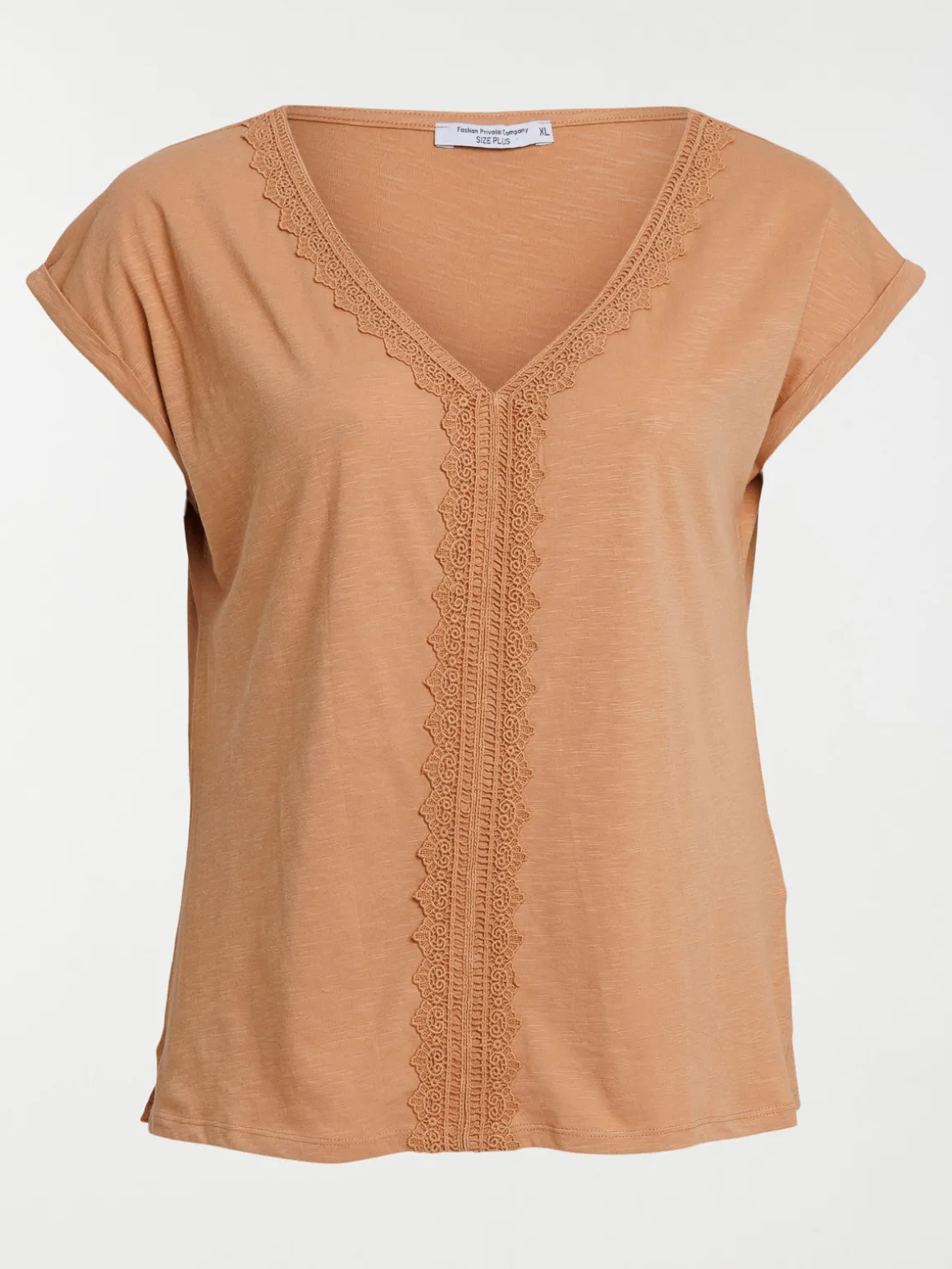 T-shirt camel grande taille femme