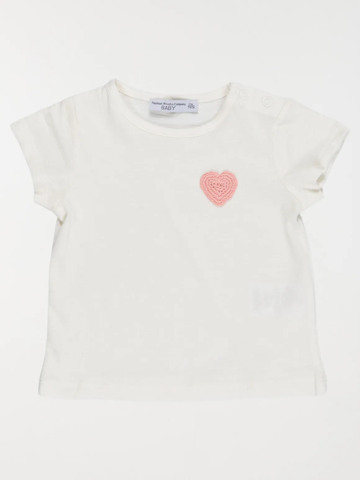 T-shirt coeur en crochet fille (3-36M)
