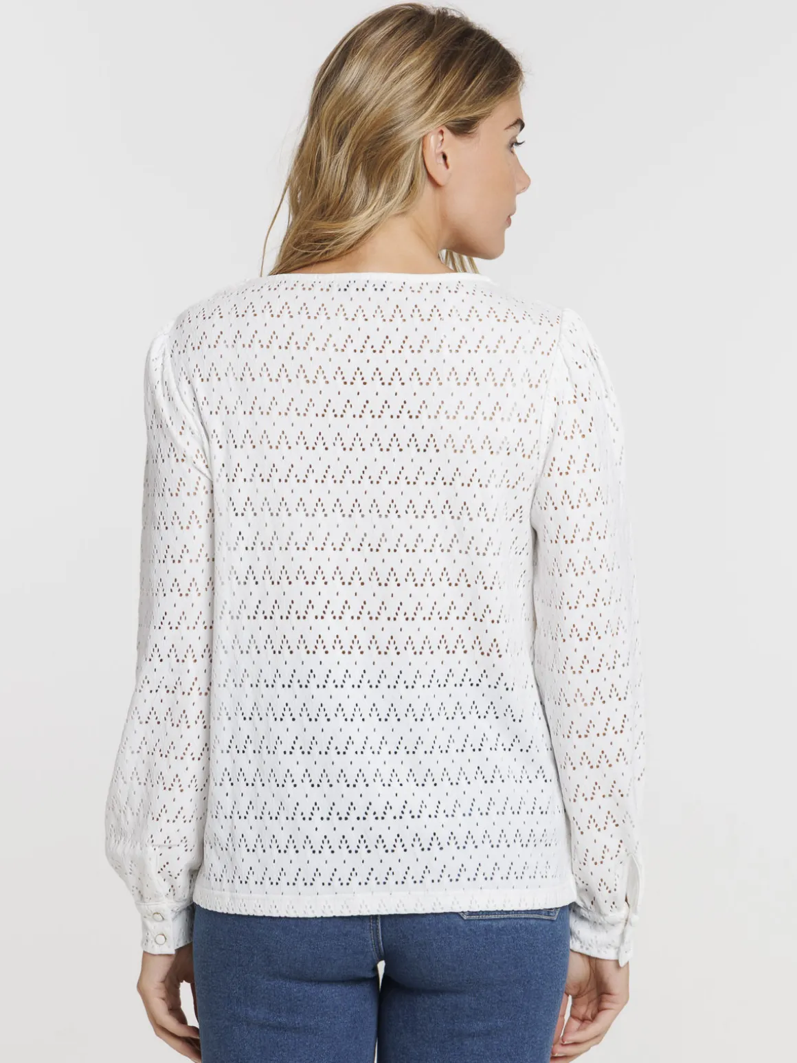 T-shirt col carré manches longues femme