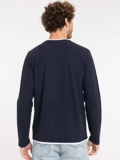 T-shirt col contrasté homme