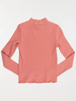 T-shirt col montant côtelé fille (3-12A)