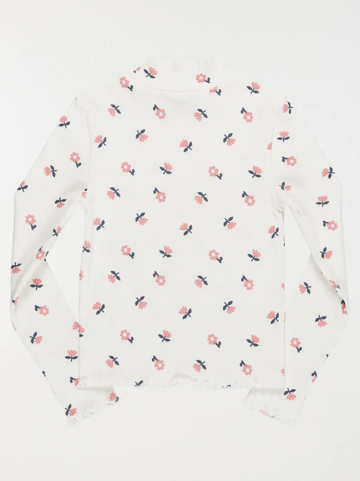 T-shirt col montant fleuri fille (3-12A)