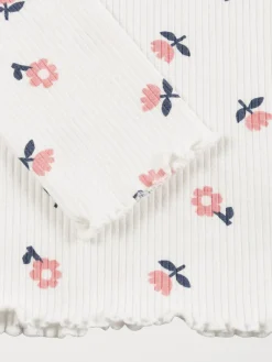 T-shirt col montant fleuri fille (3-12A)