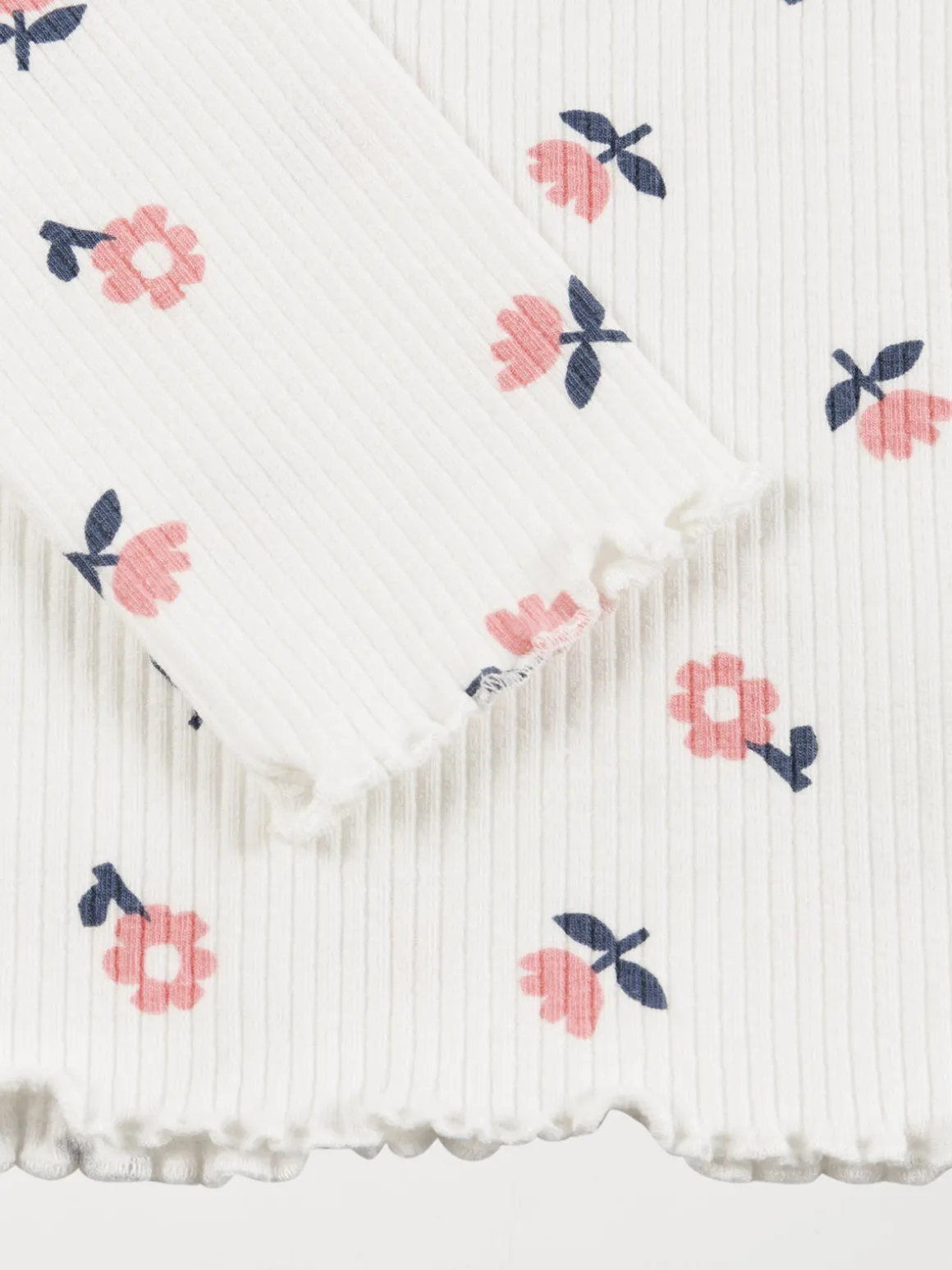 T-shirt col montant fleuri fille (3-12A)