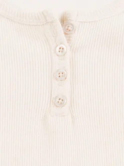 T-shirt col rond boutonné fille (XXS-M)