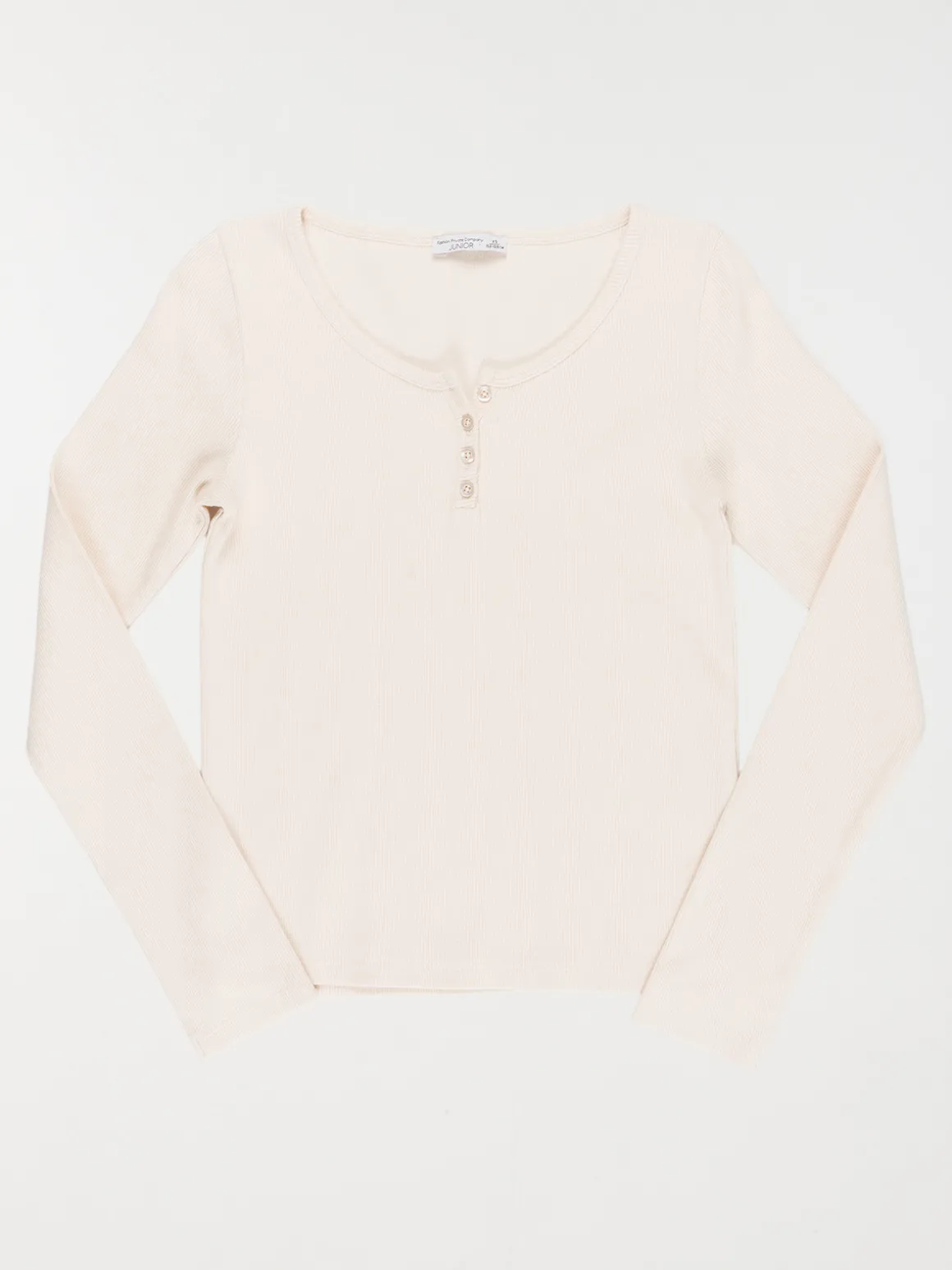 T-shirt col rond boutonné fille (XXS-M)